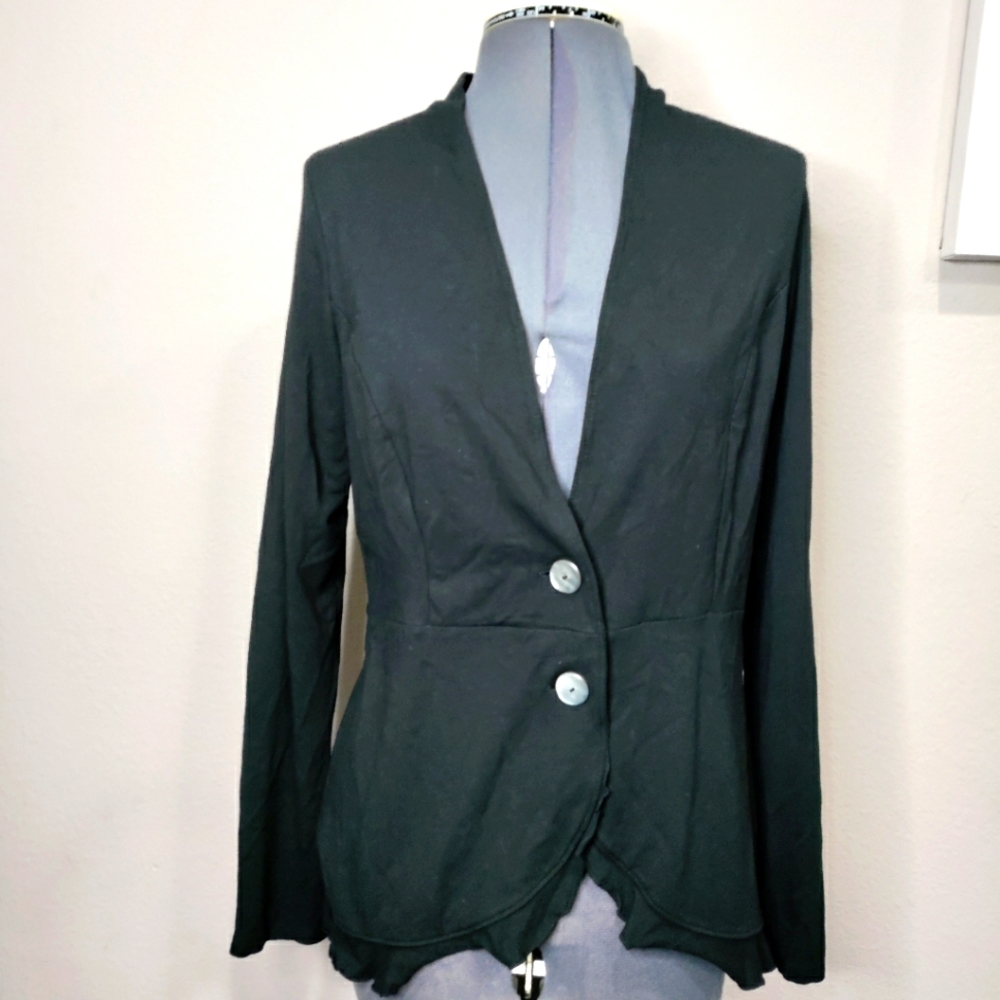 J.Jill black blazer style stretch cardigan size Small